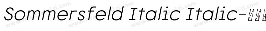 Sommersfeld Italic Italic字体转换